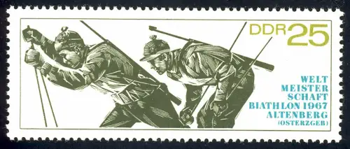 1253 Biathlon-WM Staffellauf 25 Pf ** postfrisch