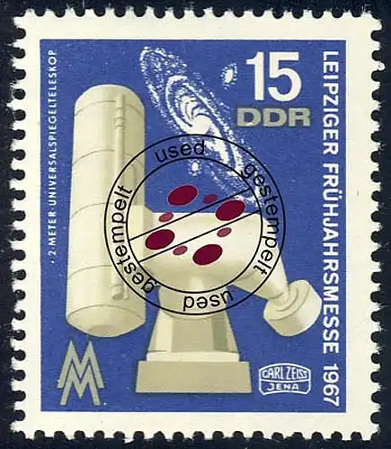 1255 Leipz. Frühjahrsmesse Spiegelteleskop 15 Pf O gestempelt