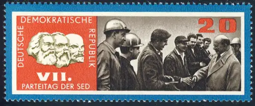 1259 Parteitag SED Ulbricht 20 Pf ** postfrisch