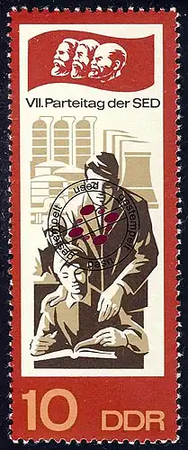 1269 Parteitag SED Lehrer 10 Pf O gestempelt
