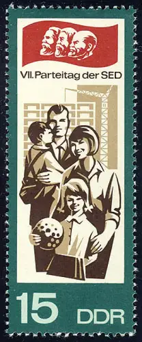 1270 Parteitag SED Familie 15 Pf ** postfrisch