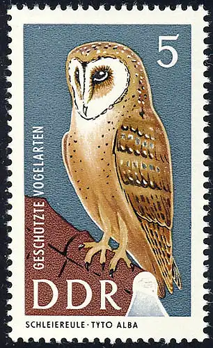 1272 Geschützte Vögel Schleiereule 5 Pf ** postfrisch