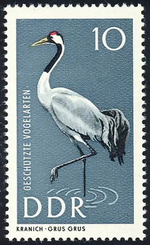 1273 Geschützte Vögel Grauer Kranich 10 Pf **