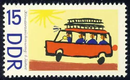 1282 Kinderzeichnungen Feuerwehr 15 Pf **