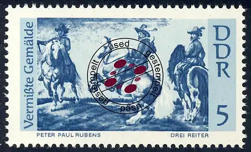 1286 Vermißte Gemälde Drei Reiter 5 Pf O gestempelt