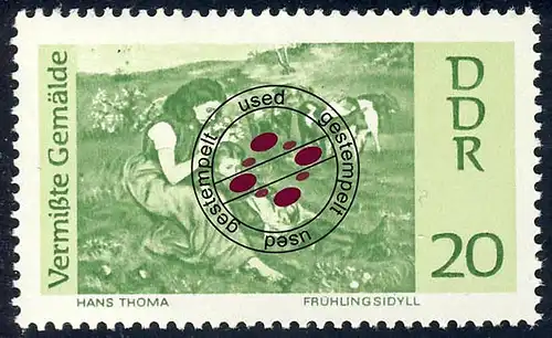 1288 Vermißte Gemälde Frühlingsidyll 20 Pf O gestempelt