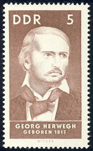 1293 Personnalités Herwegh 5 Pf **