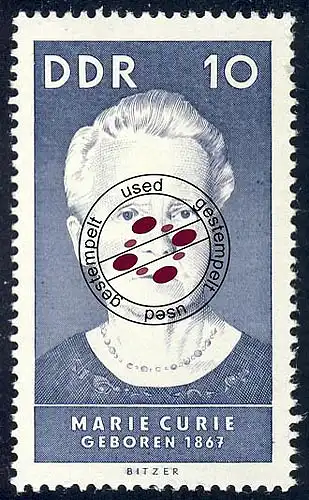 1294 Personnalités Curie 10 Pf O Tamponné