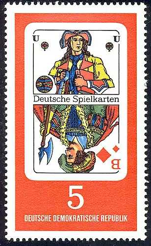 1298 Deutsche Spielkarten Karo-Bube 5 Pf ** postfrisch