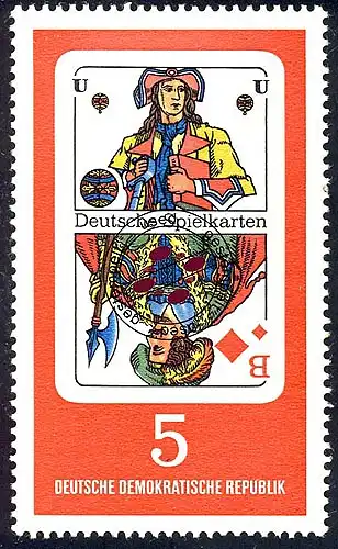 1298 Deutsche Spielkarten Karo-Bube 5 Pf O gestempelt