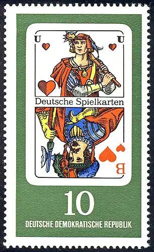 1299 Cartes à jouer allemandes Coeur-Bube 10 Pf **
