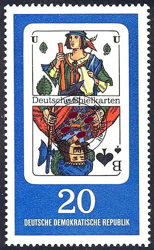 1300 Deutsches Jeu cartes Pik-Bube 20 Pf O Tamponné
