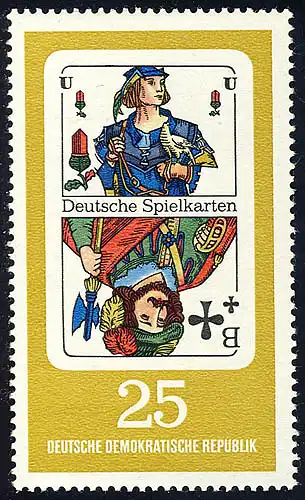 1301 Deutsche Spielkarten Kreuz-Bube 25 Pf ** postfrisch