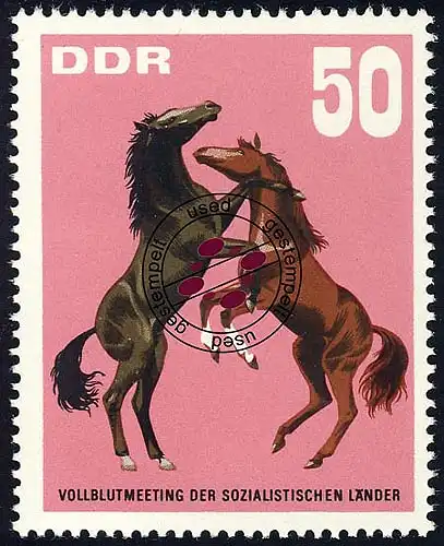 1305 Réunion de sang total hengètes d'années 50 Pf O Tamponné