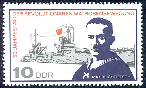 1308 Mouvement des marins Reichpietsch 10 Pf **