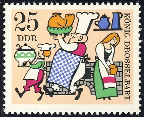 1327 Märchen König Drosselbart 25 Pf ** postfrisch