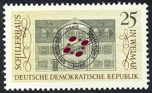 1330 Humanisme Schillerhaus 25 Pf O Tamponné