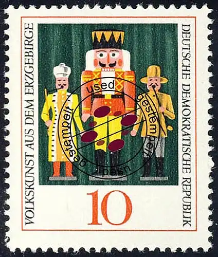 1333 Art populaire Montagnards Métallifères Mèches 10 Pf O Tamponné