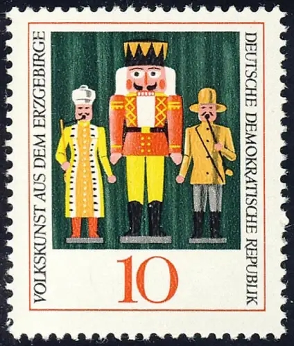 1333 Volkskunst Erzgebirge  Nußknacker 10 Pf, postfrisch **