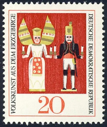 1334 Art folklorique Montagnards Métallifères Lumières Anges 20 Pf **