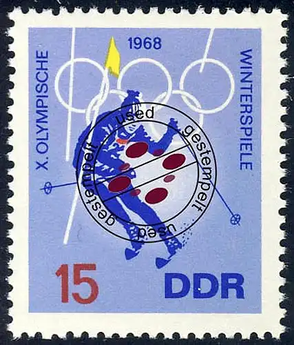 1337 Olymp. Winterspiele Alpiner Skilauf 15 Pf O