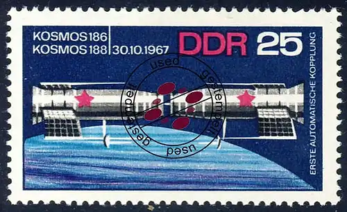 1342 Sowj. Raumfahrt 25 Pf O gestempelt