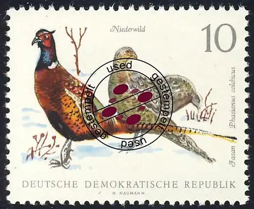 1357 Façade de chasse sauvage 10 Pf O Tamponné