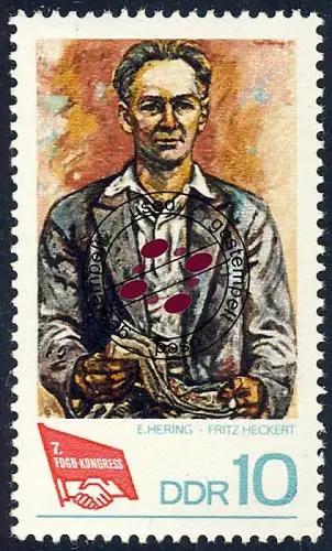 1363 Congrès FDGB Fritz Heckert 10 Pf O Tamponné