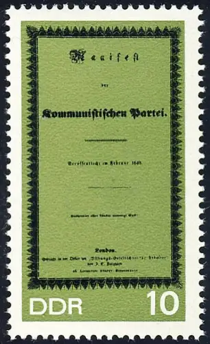 1365A Karl Marx 10 Pf, gezähnt, **  postfrisch