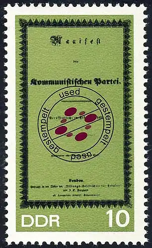 1365A Karl Marx 10 Pf, gezähnt, O