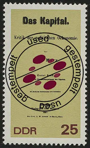 1367A Karl Marx 25 Pf, dancé, O