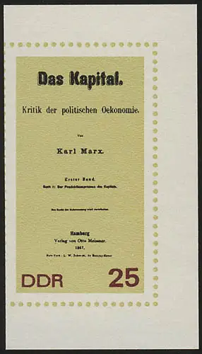 1367B Karl Marx 25 Pf, UNGEZÄNT, **