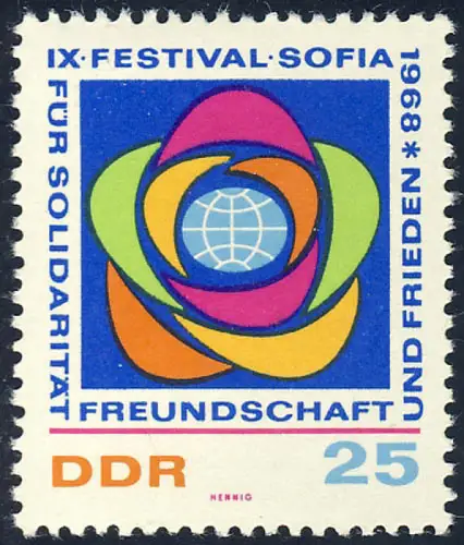 1378 Weltfestspiele 25 Pf ** postfrisch