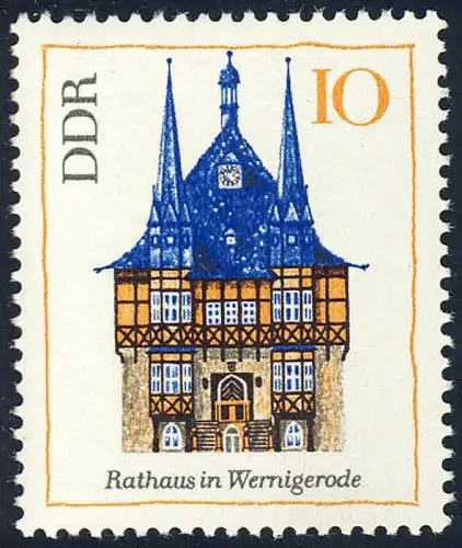 1379 Bâtiments Hôtel de ville Wernigerode 10 Pf **