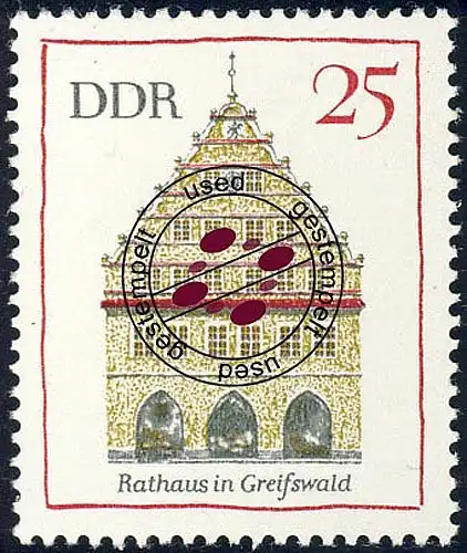 1381 Bauwerke Rathaus Greifswald 25 Pf O