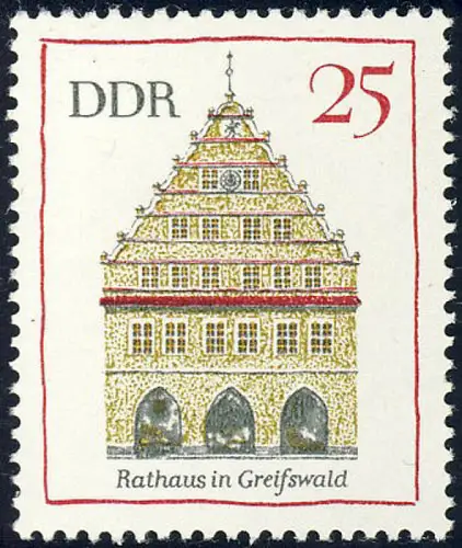 1381 Bauwerke Rathaus Greifswald 25 Pf **