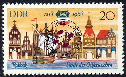 1384 750 ans Rostock 20 Pf O Tamponné