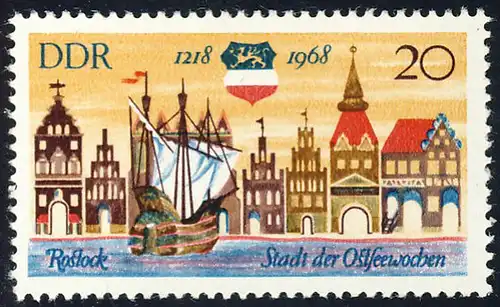 1384 750 Jahre Rostock 20 Pf ** postfrisch