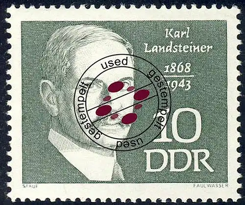 1386 Persönlichkeiten Landsteiner 10 Pf O gestempelt