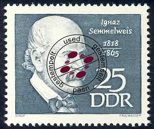 1389 Persönlichkeiten Semmelweis 25 Pf O gestempelt