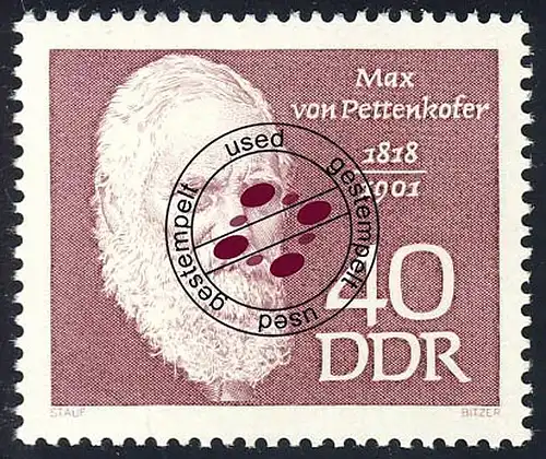1390 Personnalités de Pettenkofer Tamponné 40 Pf O