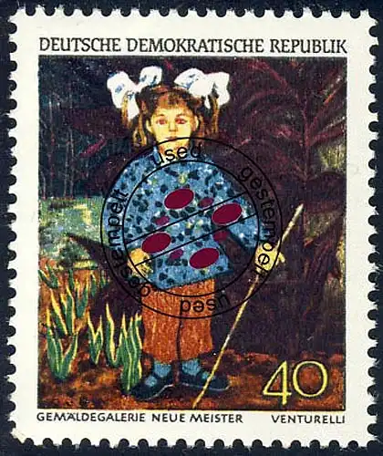 1396 Collection d'art Dresde fille 40 Pf O Tamponné