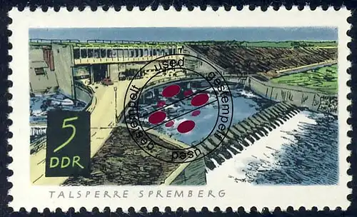 1400 barrages Spremberg 5 Pf O tamponné