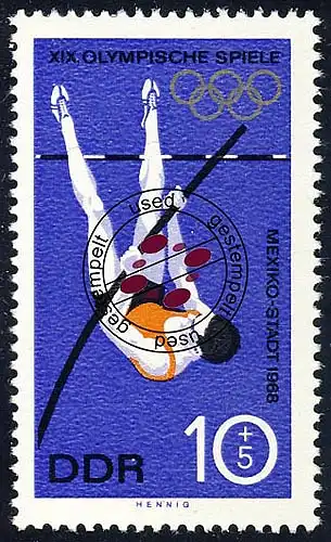 1405 Jeux olympiques d'été saut de barre 10+5 Pf O tamponné