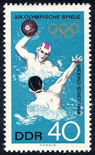 1408 Olymp. Sommerspiele Wasserball 40 Pf ** postfrisch