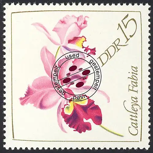 1422 Orchidées 15 Pf O Tamponné