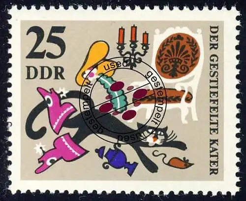 1430 Märchen Der gestiefelte Kater 25 Pf, gestempelt O