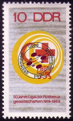 1466 Compagnies de Croix-Rouge 10 Pf O Tamponné