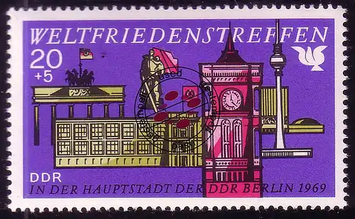 1479 Weltfriedenstreffen 20+5 Pf O gestempelt