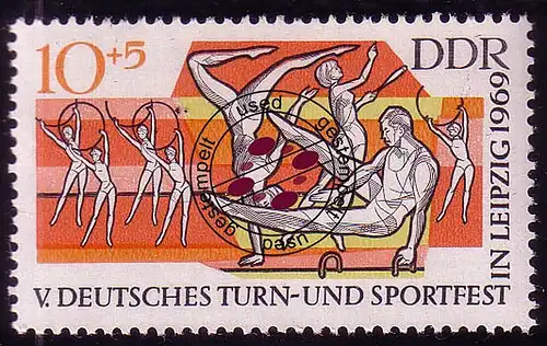 1484 Festival de gymnastique/sports Leipzig Gymnastique 10+5 Pf O Tamponné